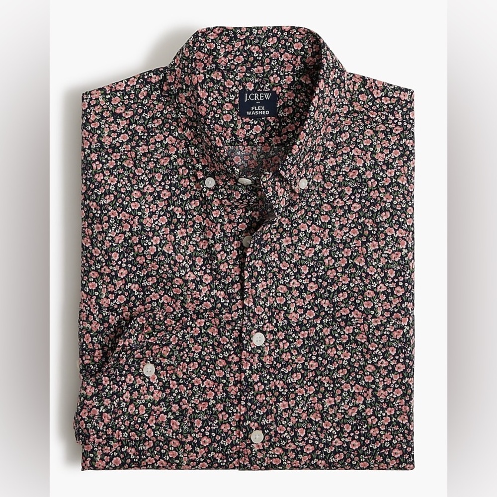 J.crew Printed slim flex casual shirt Floral button down  Shirt size M new
